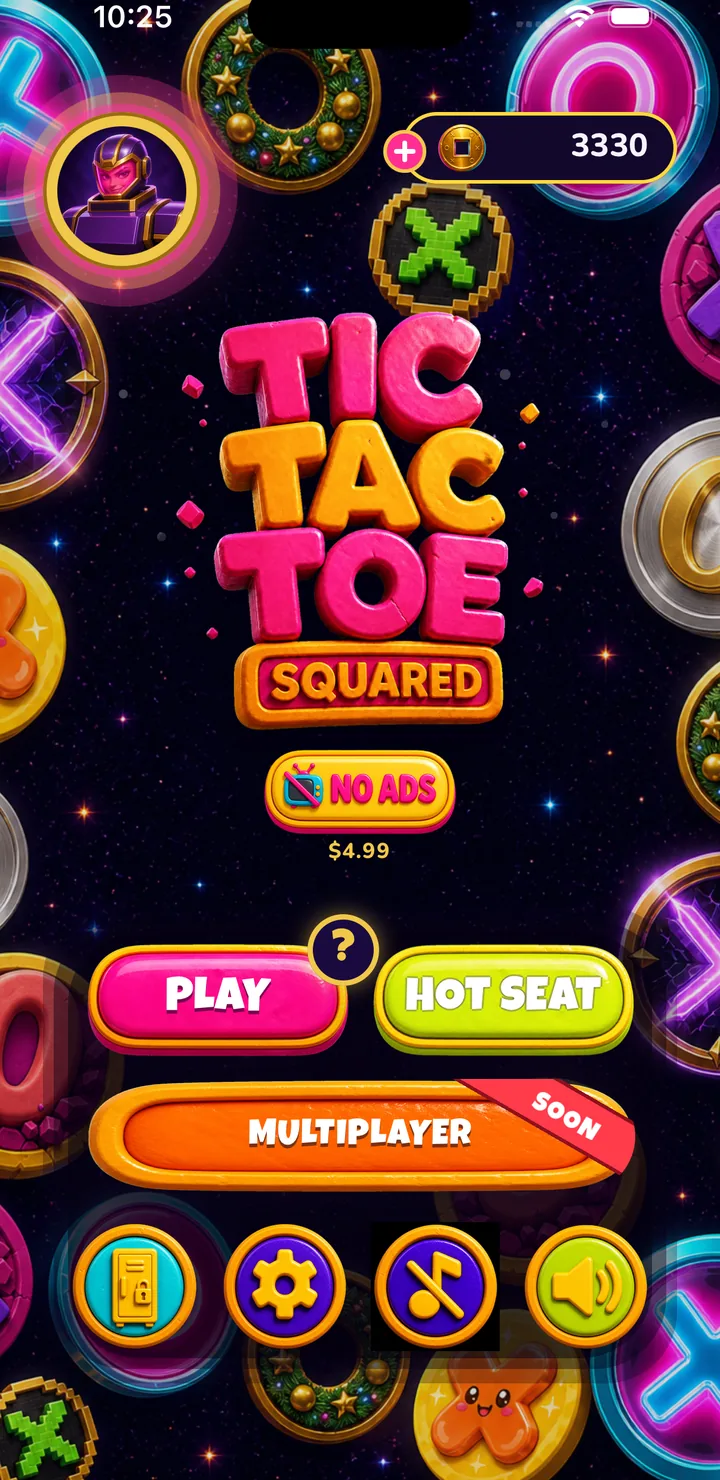 Home screen with Play and Hot Seat